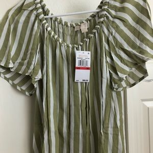 MICHAEL KORS STRIPED BLOUSE-size XS NEW